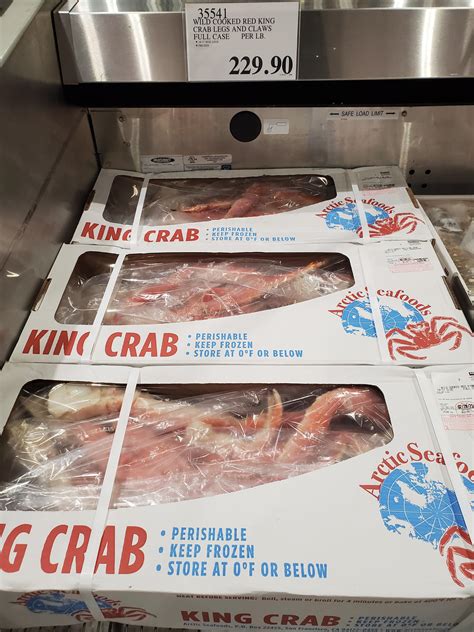 Before Christmas, I recall seeing king crab (not at Costco) for 55lb so it is likely a 10lb box. . Costco king crab legs